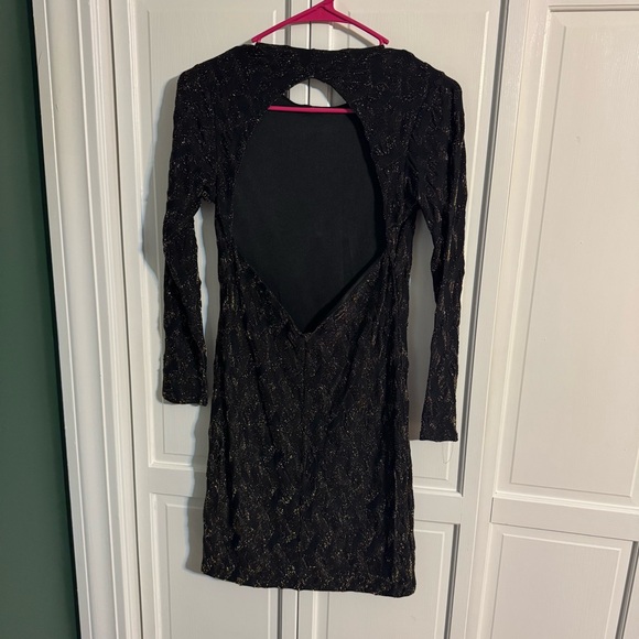 Zara Black and Gold Mini Dress - Picture 3 of 3